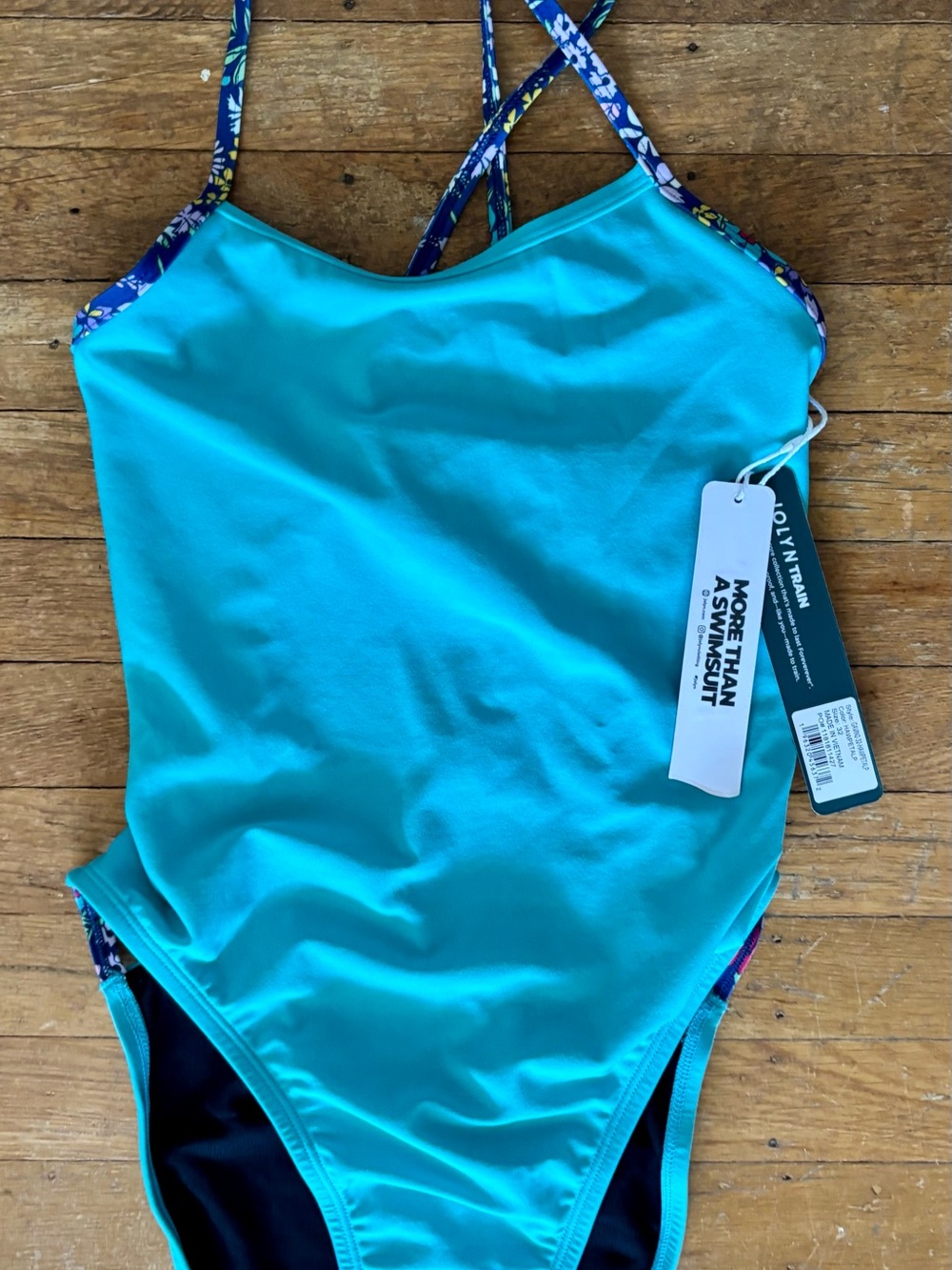 JOLYN women’s contrast Gavin 2 one piece swimsuit Hawaii blue/petal parade/32